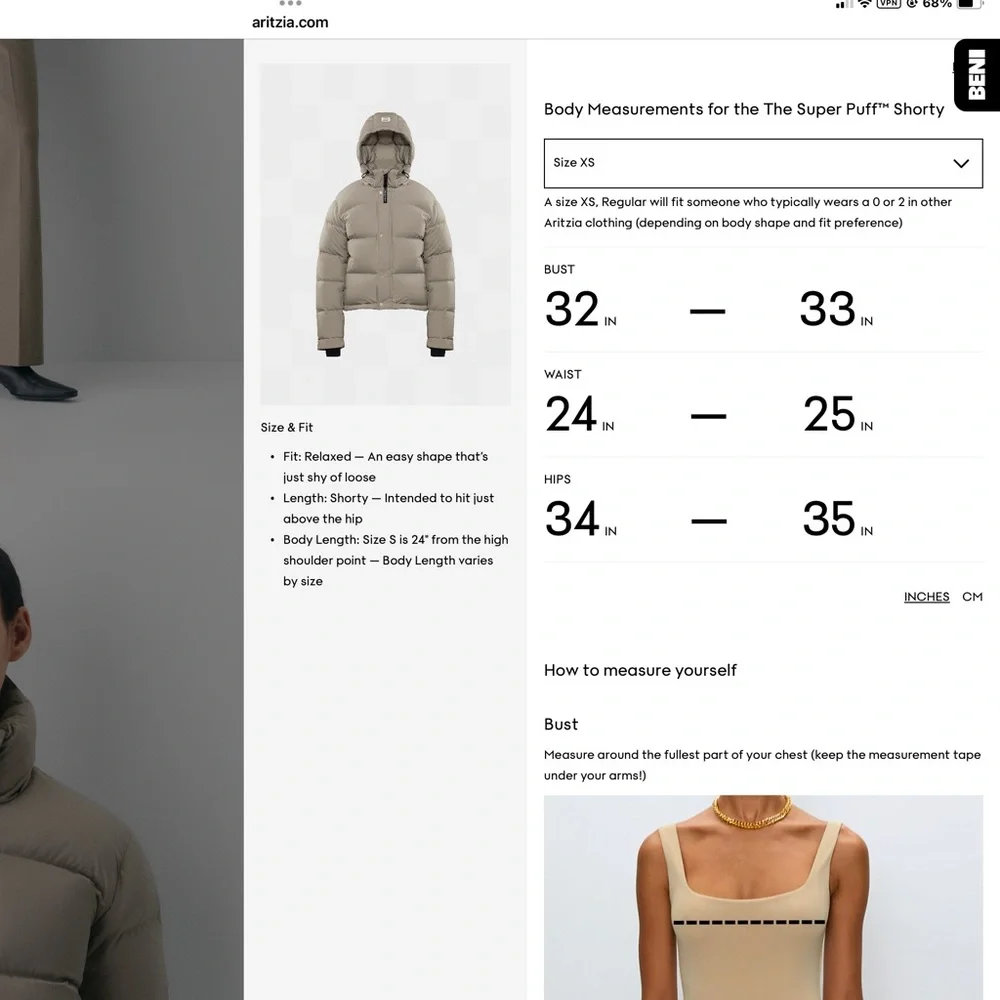 Aritzia The Super Puff™ Shorty - cliMATTE™
XXS taupe (price is firm) - Picture 6 of 9